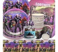 Doyomtoy 62 Piezas Cumpleaños Vajilla de Videojuegos, Decoración de Mesa para Fiesta de Cumpleaños para Niños