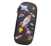 Doyomtoy Estuche para Lápices Rocket Space, 3D Infantil Espacio Portátil Gran Capacidad Material de Oficina para Niños y Adolescentes Temático Cohete(Negro Cohete)