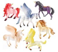 Doyomtoy Figura de unicornio de Six Unicornio Arcoíris,Mítico Pegaso Unicornio Modelo Energía Mágica Criatura Unicornio Color Sólido