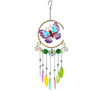 Doyomtoy La mariposa Wind Chime 7 Colors Glass Pendant,La mariposa Garten Außen,ußen/Innendekor Hofdekorationen Memorial Windspiele für Mütter Garten Terrasse Hinterhof Home Decor(La mariposa)