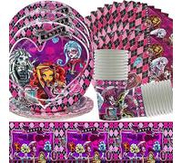 Doyomtoy Vajilla para fiesta,Vajilla para Fiestas Temáticas de Cine Vajilla para cumpleaños infantiles 61 Piezas Plato, Vaso de Papel, Servilleta y Mantel (para 20 personas)