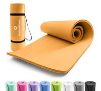 #DoYourFitness x World Fitness Jivan - Esterilla de fitness (183 x 61 x 2 cm, sin ftalatos y antideslizante, ideal para yoga, pilates, fitness, al aire libre en el gimnasio y en casa), color naranja