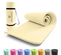 #DoYourFitness x World Fitness Jivan - Esterilla de fitness (183 x 61 x 2 cm, sin ftalatos y antideslizante, ideal para yoga, pilates, fitness, al aire libre en el gimnasio y en casa), color crema