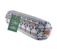 #DoYourYoga Cojín cilíndrico de yoga con espelta orgánica (KBA), funda lavable de 100% algodón, 68 cm x 22 cm, cojín de yoga para meditación, asiento o zafu - Style 19
