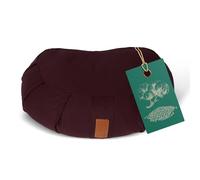 #DoYourYoga Cojín Zafu de Media Luna Ganesh con cáscara de Trigo sarraceno orgánico(KBA) Funda Lavable 100% algodón, 45 x 30 x 14 cm, meditación & Yoga - Morado