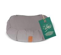 #DoYourYoga Cojín Zafu de Media Luna Ganesh con cáscara de Trigo sarraceno orgánico(KBA) Funda Lavable 100% algodón, 45 x 30 x 14 cm, meditación & Yoga - Gris oscuro