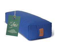 #DoYourYoga Yogabolster Rectangular Paravati con Cáscaras de Espelta Orgánica - Cojín de Meditación, Yin Yoga & Pilates - Funda Lavable de Algodón 100% - 67 x 13 cm/Azul Marino