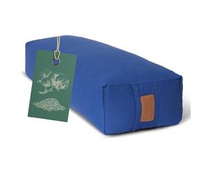 #DoYourYoga Yogabolster Rectangular Paravati con Cáscaras de Espelta Orgánica - Cojín de Meditación, Yin Yoga & Pilates - Funda Lavable de Algodón 100% - 67 x 13 cm/Azul Marino
