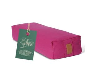 #DoYourYoga Yogabolster Rectangular Paravati con Cáscaras de Trigo Sarraceno o Espelta Orgánica - Cojín de Meditación, Yin Yoga & Pilates - Funda Lavable de Algodón 100% - 67 x 13 cm