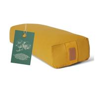 #DoYourYoga Yogabolster Rectangular Paravati con Cáscaras de Trigo Sarraceno Orgánico - Cojín de Meditación, Yin Yoga & Pilates - Funda Lavable Algodón 100% - 67 x 13 cm/Amarillo Curry