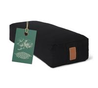 #DoYourYoga Yogabolster Rectangular Paravati con Cáscaras de Trigo Sarraceno Orgánico - Cojín de Meditación, Yin Yoga & Pilates - Funda Lavable Algodón 100% - 67 x 13 cm/Negro