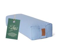 #DoYourYoga Yogabolster Rectangular Paravati con Cáscaras de Trigo Sarraceno Orgánico - Cojín de Meditación, Yin Yoga & Pilates - Funda Lavable Algodón 100% - 67 x 13 cm/Azul Cielo