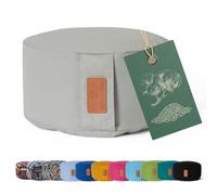 #DoYourYoga Yogabolster Vishnu Redondo con cáscaras de espelta orgánica - Cojín de meditación, Yin Yoga y Pilates - Funda Lavable de algodón 100% - 30 x 15 cm/Gris ratón