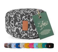 #DoYourYoga Yogabolster Vishnu Redondo con cáscaras de Trigo sarráceno o espelta orgánica - Cojín de meditación, Yin Yoga y Pilates - Funda Lavable de algodón 100% - 30 x 15 cm