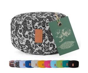 #DoYourYoga Yogabolster Vishnu Redondo con cáscaras de Trigo sarraceno orgánico - Cojín de meditación, Yin Yoga y Pilates - Funda Lavable de algodón 100% - 30 x 15 cm/Estilo 3