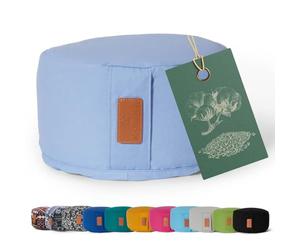#DoYourYoga Yogabolster Vishnu Redondo con cáscaras de Trigo sarraceno orgánico - Cojín de meditación, Yin Yoga y Pilates - Funda Lavable 100% algodón - 30 x 15 cm/Lila