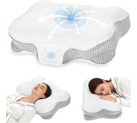 Dozion Almohada Cervicales y Cuello, Almohada Cervical Ergonómica de Espuma Viscoelastica, Almohada Ortopedica para Soporte de Cabeza/Cuello/Hombro, Dormir de Lado, Boca Arriba y Boca Abajo (Negro)