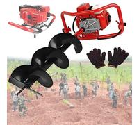 DOZPAL Excavadora de Hoyos para Postes con Brocas de 8/10/12/15/20/25/30 cm - Barrena de Tierra de Gasolina de 4 Tiempos para cavar Hoyos para Postes de cercas en Jardines y terrenos agrícolas 30cm