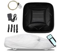 DOZPAL Funda automática para Coche con Mando a Distancia y Carga Solar, Funda Transpirable para Uso Interior y Exterior, Alarma antirrobo B-YM