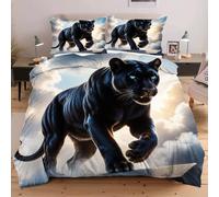 Dozrmey Funda Nórdica 200x200 cm Pantera Negra Animal, Incluye 2 Fundas de Almohada 50x75 cm, Tiras en Las Esquinas y Cierre Oculta, Ideal para Habitaciones de Invitados y Uso Diario H222