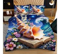 Dozrmey Funda Nordica Cama 150-220x240 cm Caracola Colorida, Funda de Edredón Infantil de Suave Microfibra, Juego de Ropa de Cama con Cremallera y 2 Funda de Almohada 50x75 K289-