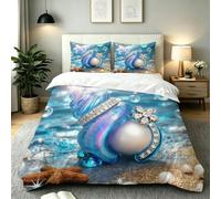 Dozrmey Funda Nórdica Cama 150 Caracola Azul, Funda Nórdica 220x240 de Microfibra con Cremallera Oculta, Juego de Ropa de Cama Impreso 3D con 2 Fundas de Almohada para Dormitorio,AW9131