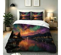 Dozrmey Funda Nórdica Cama 150 Nube Azulada, Funda Nórdica 220x240 de Microfibra con Cremallera Oculta, Juego de Ropa de Cama Impreso 3D con 2 Fundas de Almohada para Dormitorio,AW8951