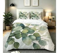 Dozrmey Funda Nórdica Cama 150 Piante Verdi, Funda Nórdica 220x240 de Microfibra con Cremallera Oculta, Juego de Ropa de Cama Impreso 3D con 2 Fundas de Almohada para Dormitorio,AW7727