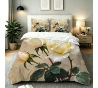 Dozrmey Funda Nórdica Cama 150 Rosa Bianca, Funda Nórdica 220x240 de Microfibra con Cremallera Oculta, Juego de Ropa de Cama Impreso 3D con 2 Fundas de Almohada para Dormitorio,AW7595