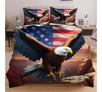 Dozrmey Funda Nórdica Cama 180-240x260 cm áGuila Animal, Juego de Ropa de Cama de Microfibra para Adultos, 3D Fundas de Edredón con Cierre de Cremallera y 2 Fundas de Almohada,1