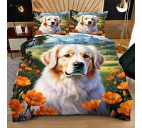 Dozrmey Funda Nórdica Cama 180-240x260 cm Perro MarróN, Juego de Ropa de Cama de Microfibra para Adultos, 3D Fundas de Edredón con Cierre de Cremallera y 2 Fundas de Almohada K195-