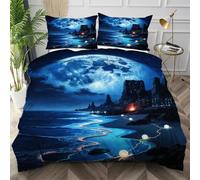 Dozrmey Funda Nórdica Cama 90 Planeta Azul, Suave Ropa de Cama de Microfibra con 2 Fundas de Almohada, Juego de Cama 135x200 con Cremallera Oculta para Niños, Niñas,AW6152
