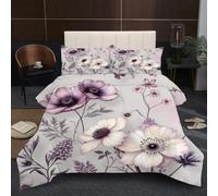 Dozrmey Juego de Cama 135x200 | Flor Blanca, Edredón de Microfibra con Relleno de Algodón 200 gsm + 2 Fundas de Almohada, Suavidad y Calidez Todo el Año para Dormir Mejor A4