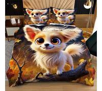 Dozrmey Juego de Cama 220x240 cm Perro MarróN, Estampado 3D Funda Nórdica + 2 Fundas de Almohada 50x75 cm, Tejido de Lujo Súper Suave, para Camas Grandes y Dormitorios Espaciosos O150