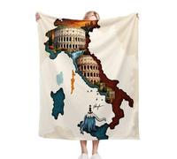 Dozrmey Manta de Felpa Doble Cara Mapa, Medida 130x150 cm en Franela Suave, Ideal para Abrazos en el Sofá Decoración del Hogar y como Manta Ligera de Temporada, Cálida y Ligera D48