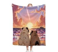 Dozrmey Manta para Sofá 240 x 260 Perro Rosa, Manta de Suave y Cálido 240 x 260 cm con Diseño en 3D, Manta de Franela Mullida para Perro Mascota Habitacion Dormitorio N309