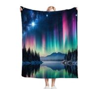 Dozrmey Manta para Sofá 240x260 Colourful Aurora, Manta de Suave y Cálido 240 x 260 cm con Diseño en 3D, Manta de Franela Mullida para Perro Mascota Habitacion Dormitorio, AQ3834