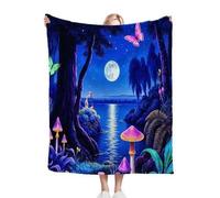 Dozrmey Manta para Sofá 240x260 Parque Azul, Manta de Suave y Cálido 240 x 260 cm con Diseño en 3D, Manta de Franela Mullida para Perro Mascota Habitacion Dormitorio, AQ5364