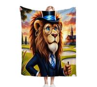 Dozrmey Manta para Sofá Grandes 180x220 LeóN Animado, Manta Suave de Franela y Microfibra para Cama 105, 3D Impresión Mantas de Sofa para Hogar Oficina Viaje, 180x220 cm N75