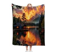 Dozrmey Manta para Sofá Grandes 180x220 Paisajes Verdes, Manta Suave de Franela y Microfibra para Cama 105, 3D Impresión Mantas de Sofa para Hogar Oficina Viaje, 180x220 cm, AQ802