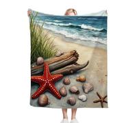 Dozrmey Mantas para Sofa Grandes 150x200 Estrellas de Mar Rojas, Mantas Cómoda y Transpirable Pelo para Cama 90, Manta Polar de Microfibra y Franela para Oficina Niños Adultos