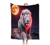 Dozrmey Mantas para Sofa Grandes 150x200 LeóN Lunar, Mantas Cómoda y Transpirable Pelo para Cama 90, Manta Polar de Microfibra y Franela para Oficina Niños Adultos N9