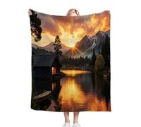 Dozrmey Mantas para Sofa Grandes 150x200 Paisajes Amarillos, Mantas Cómoda y Transpirable Pelo para Cama 90, Manta Polar de Microfibra y Franela para Oficina Niños Adultos, AQ933