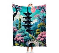 Dozrmey Mantas para Sofas Grandes 220x240 Cyan Tower, Mantas para Cama 150 de Franela para Adultos y Adolescentes, Mantas Polar para Sofá Grande Fácil de cuidar, AQ4331