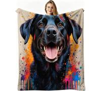 Dozrmey Mantas para Sofas Grandes 220x240 Perro Negro, Mantas para Cama 150 de Franela para Adultos y Adolescentes, Mantas Polar para Sofá Grande Fácil de cuidar, AQ9461