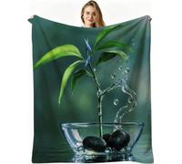 Dozrmey Mantas para Sofas Niños 130x150 Planta Verde, Impresión 3D Manta para Sofá de Franela para Adultos Niños, Manta Polar 100% Microfibra para Viajes y Camping, AW470