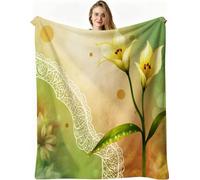 Dozrmey Mantas para Sofas Niños 130x150 Planta Verde, Impresión 3D Manta para Sofá de Franela para Adultos Niños, Manta Polar 100% Microfibra para Viajes y Camping, AQ8816