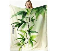 Dozrmey Mantas para Sofas Niños 130x150 Planta Verde, Impresión 3D Manta para Sofá de Franela para Adultos Niños, Manta Polar 100% Microfibra para Viajes y Camping, AW950