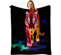 Dozrmey Mantas para Sofas Niños 130x150 Tigre Rojo, Impresión 3D Manta para Sofá de Franela para Adultos Niños, Manta Polar 100% Microfibra para Viajes y Camping, AQ8984