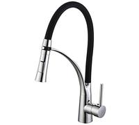 DP Griferia - Grifo monomando extraible de caño alto en color negro para fregadero modelo Arandano